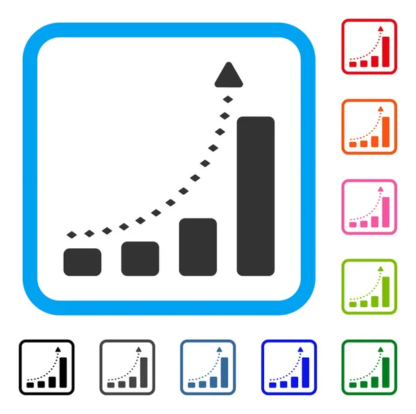 Gráfico de barras Icono enmarcado de tendencia positiva — Archivo Imágenes Vectoriales