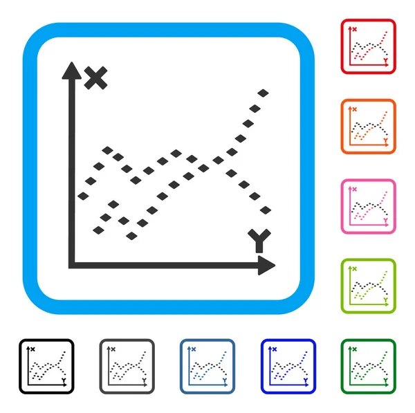 Gepunktete Funktionen zeichnen gerahmtes Symbol — Stockvektor