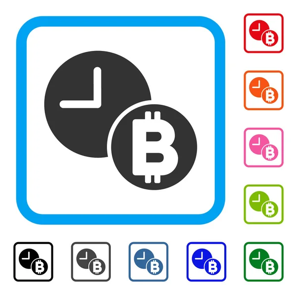 Bitcoin kredytowej zegar oprawione ikona — Wektor stockowy