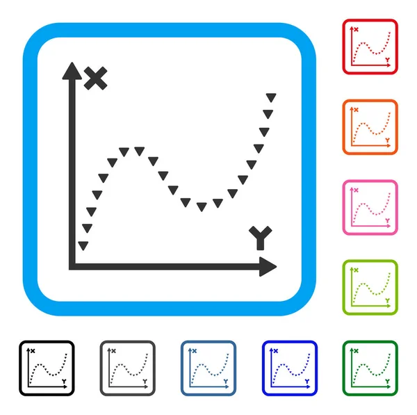 Gepunktetes Funktionsdiagramm gerahmtes Symbol — Stockvektor