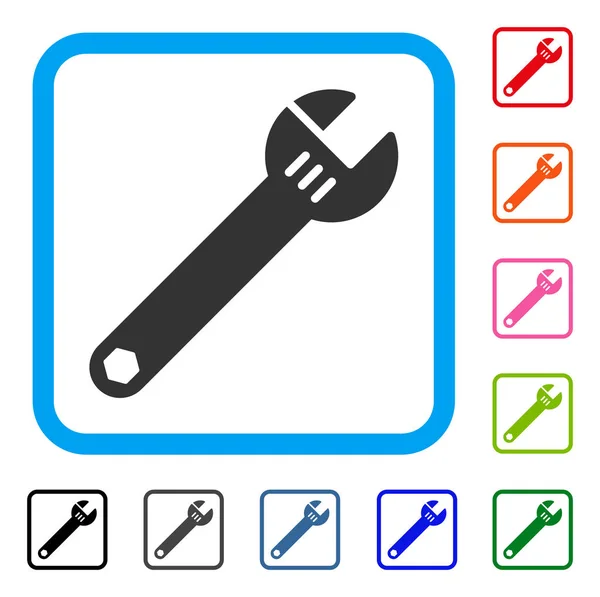 Spanner Framed Icon — Stock Vector