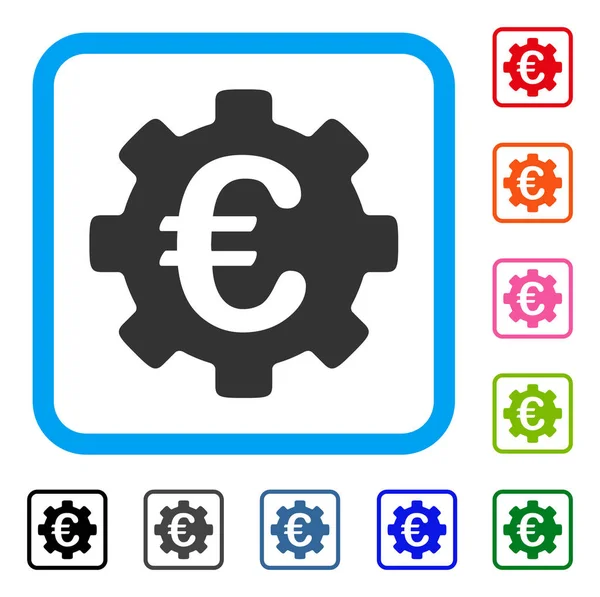 欧元发展齿轮框架图标 — 图库矢量图片
