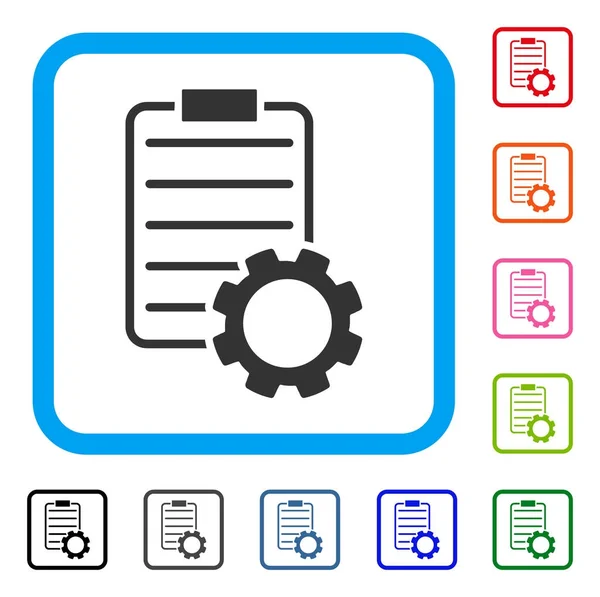 Smart Contract Gear Icono enmarcado — Archivo Imágenes Vectoriales