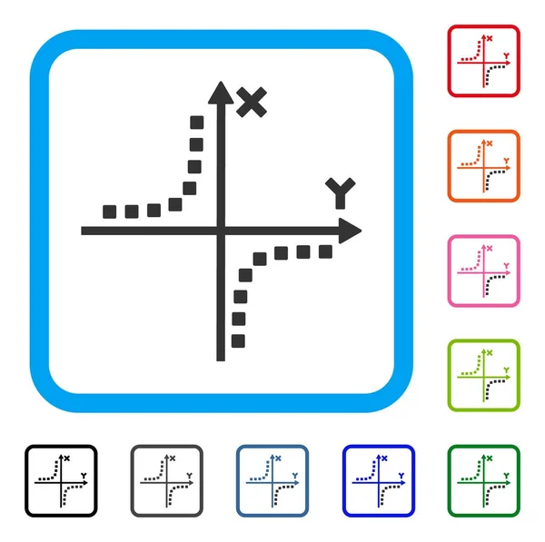 Hyperbola Tracé Icône encadrée — Image vectorielle