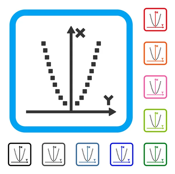 Parabole Plot Ícone emoldurado — Vetor de Stock