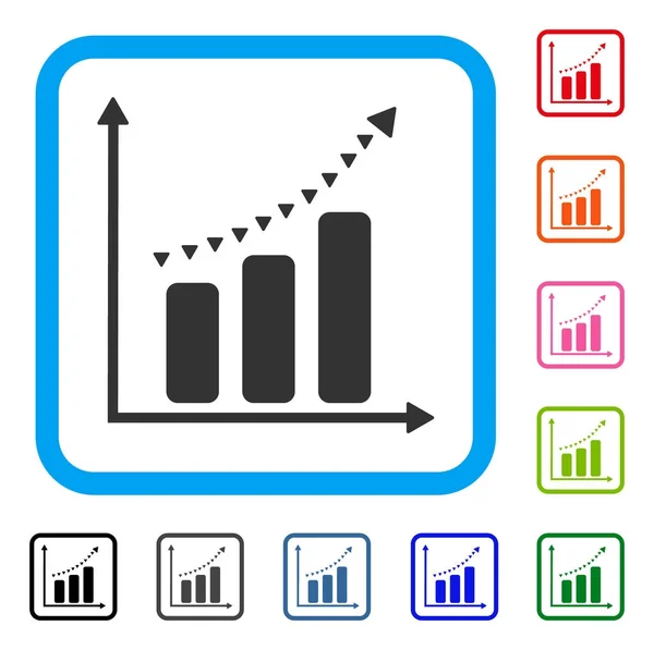 Icono con marco de tendencia positiva punteada — Archivo Imágenes Vectoriales