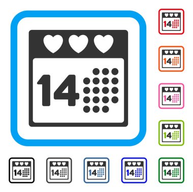 Sevgililer aşk gün simgesi çerçeveli