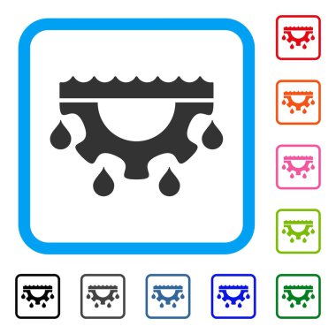 Simge su dişli damla çerçeveli