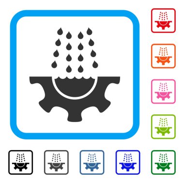 Su duş hizmet dişli simgesini çerçeveli