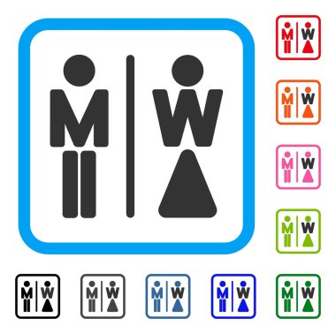 WC kişi simgesi çerçeveli