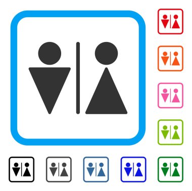 WC kişi simgesi çerçeveli