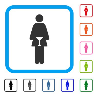 WC kadın simgesi çerçeveli