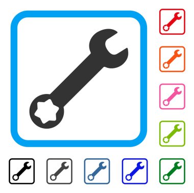 İngiliz anahtarı simgesini çerçeveli