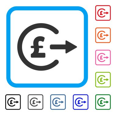 Lirası nakit çıkışı çerçeveli simgesi