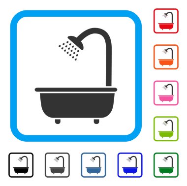 Banyo duş simgesi çerçeveli