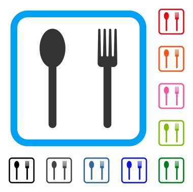 Çatal ve kaşık simgesi çerçeveli