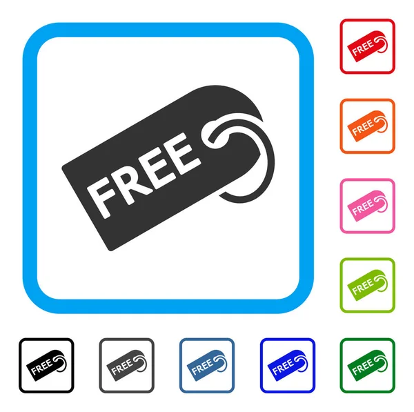 Tag gratuit encadré icône — Image vectorielle