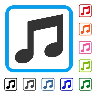 Müzik notlar simgesini çerçeveli