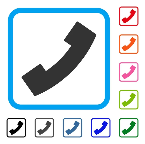 Telefonní sluchátko zarámovaný ikona — Stockový vektor