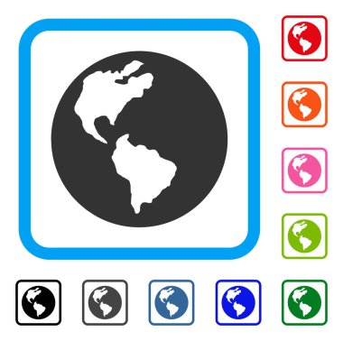 Earth simgesini çerçeveli