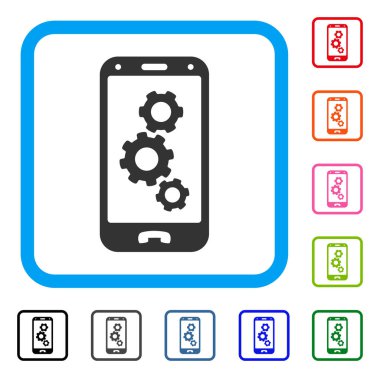 Simge akıllı telefon ayarları Gears çerçeveli