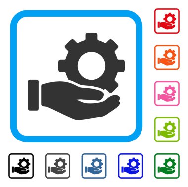 Mekanik vites hizmet el simgesi çerçeveli