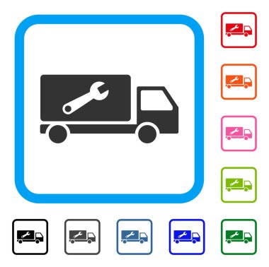 Hizmet araba simgesi çerçeveli