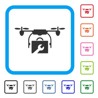 Hizmet dron simgesi çerçeveli