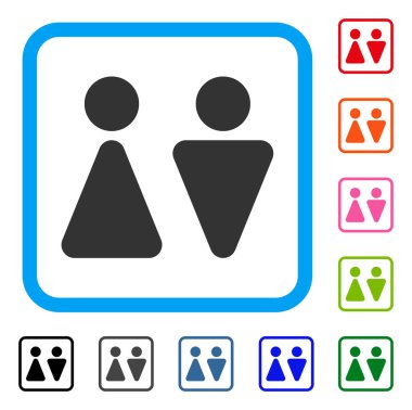 WC kişi simgesi çerçeveli