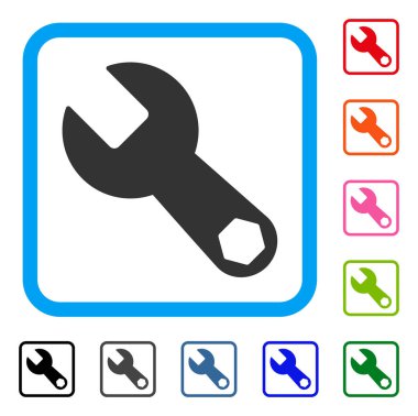 İngiliz anahtarı simgesini çerçeveli