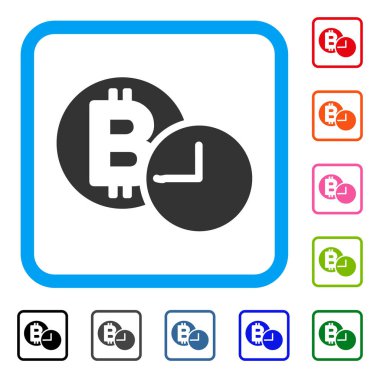 Bitcoin kredi saat simgesi çerçeveli
