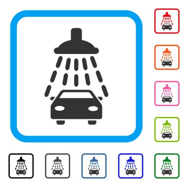 Araba duş simgesi çerçeveli