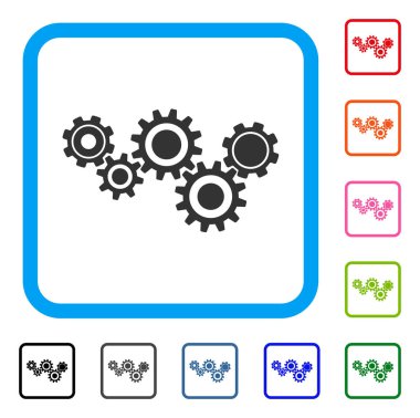 Dişli mekanizması simgesi çerçeveli