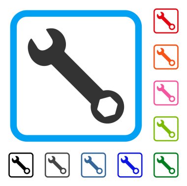 İngiliz anahtarı simgesini çerçeveli