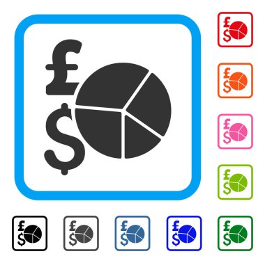 Lirası ve Doları pasta grafik simge çerçeveli