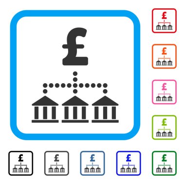 Lirası banka düzeni simgesini çerçeveli