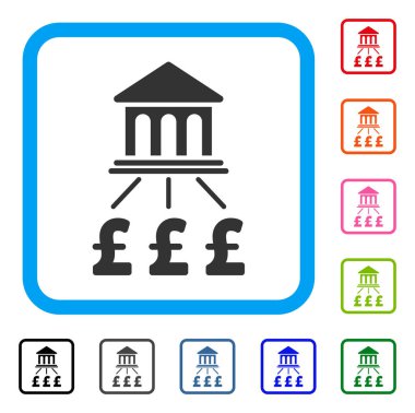Lirası banka düzeni simgesini çerçeveli