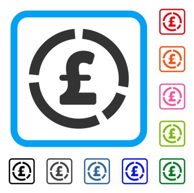 Lirası mali diyagram simgesi çerçeveli