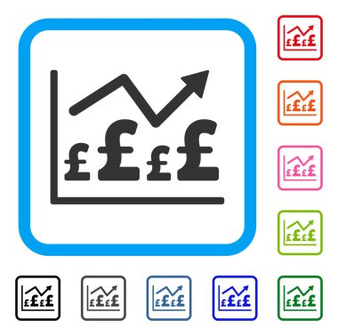 Lirası mali grafik simge çerçeveli