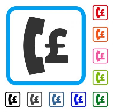 Lirası Ankesörlü telefon simgesi çerçeveli