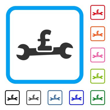 Servis Pound maliyeti simgesi çerçeveli