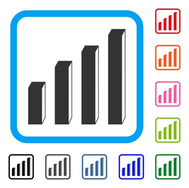 3D çubuk grafik simge çerçeveli