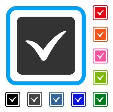 Kutusu çerçeveli simgesi onaylama