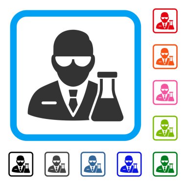 Kimyasal bilim adamı simgesi çerçeveli