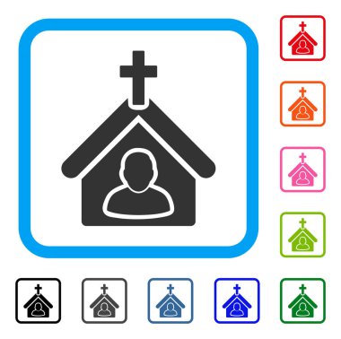 Kilise kişi simgesi çerçeveli
