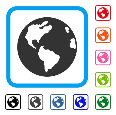 Earth simgesini çerçeveli