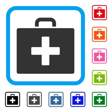 İlk yardım çantası simgesini çerçeveli