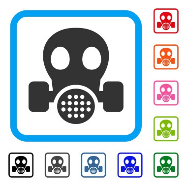 Gaz maskesi simgesi çerçeveli