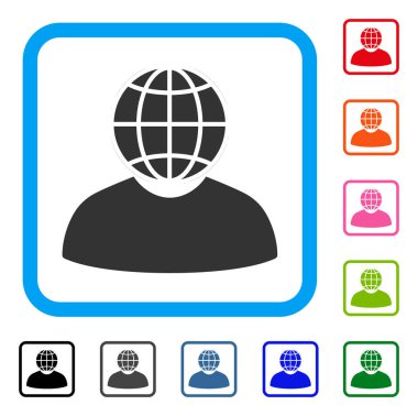 Küresel politikacı simgesi çerçeveli