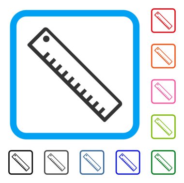 Uzunluğu cetveli simgesi çerçeveli